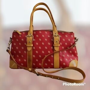 Vtg 1990s DOONEY & BOURKE Red Logo Satchel Shoulder Bag